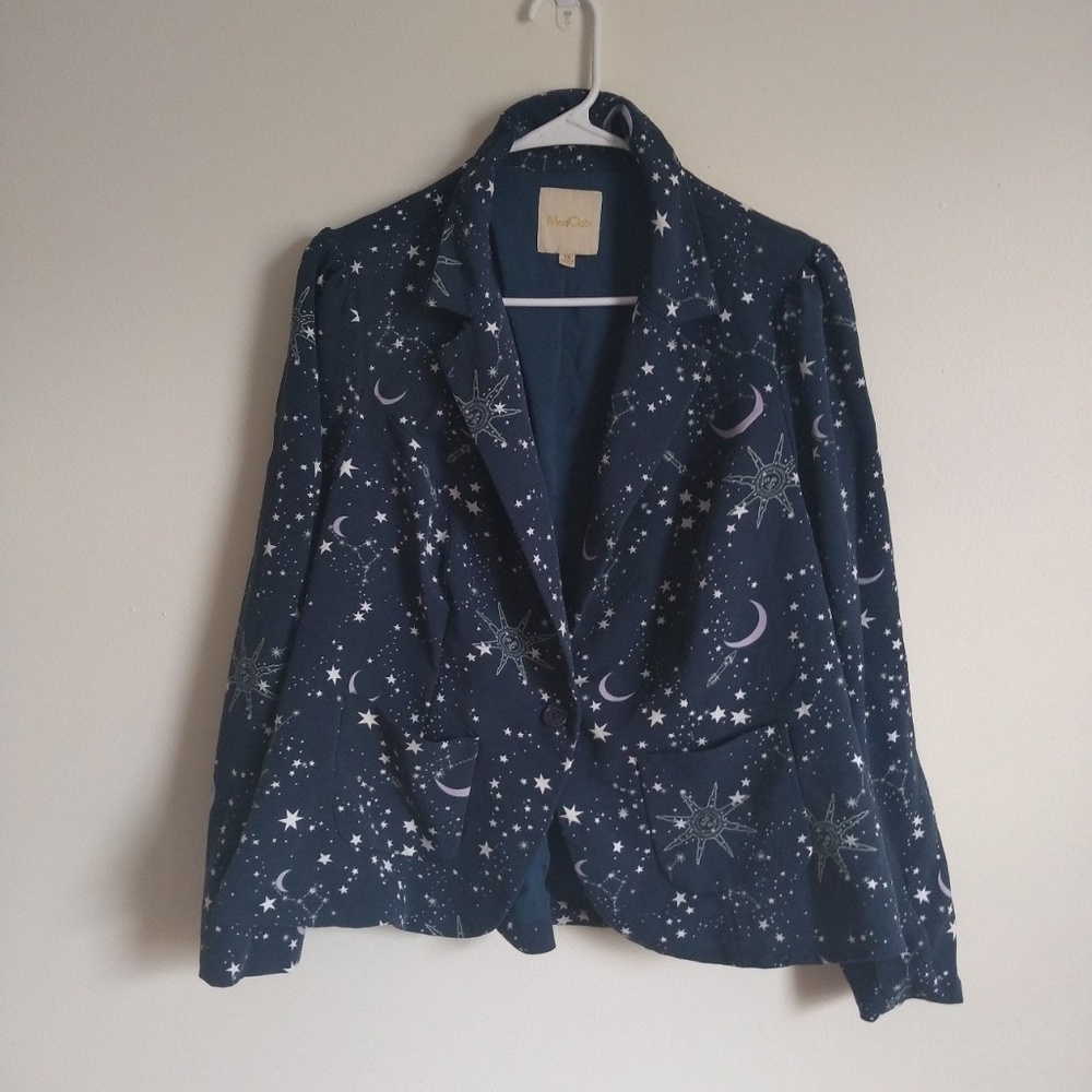 Celestial outer space blue blazer jacket size 1X